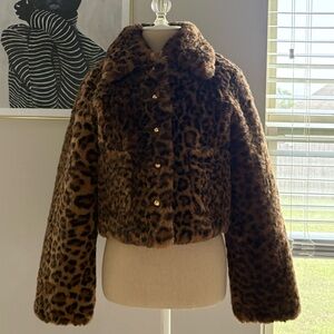 Maeve fluffy cheetah jacket